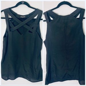Black Criss Cross Top | Express | L